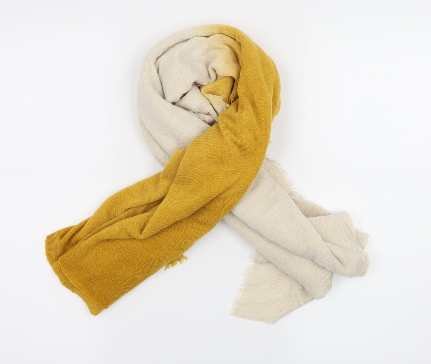 Primark Womens Yellow Knit Scarf - Dip Dye