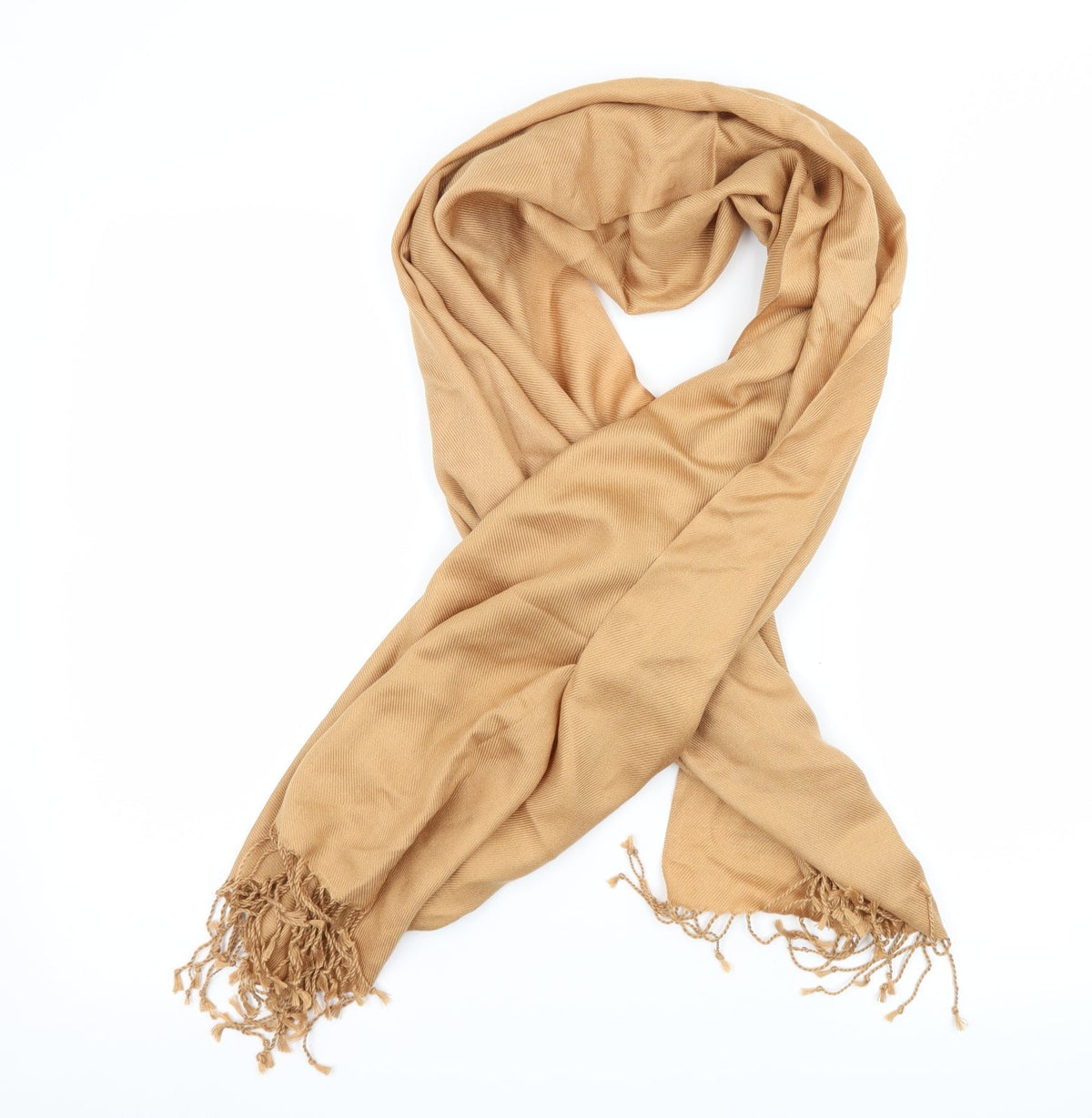 Front view of Pashmina women’s beige scarf