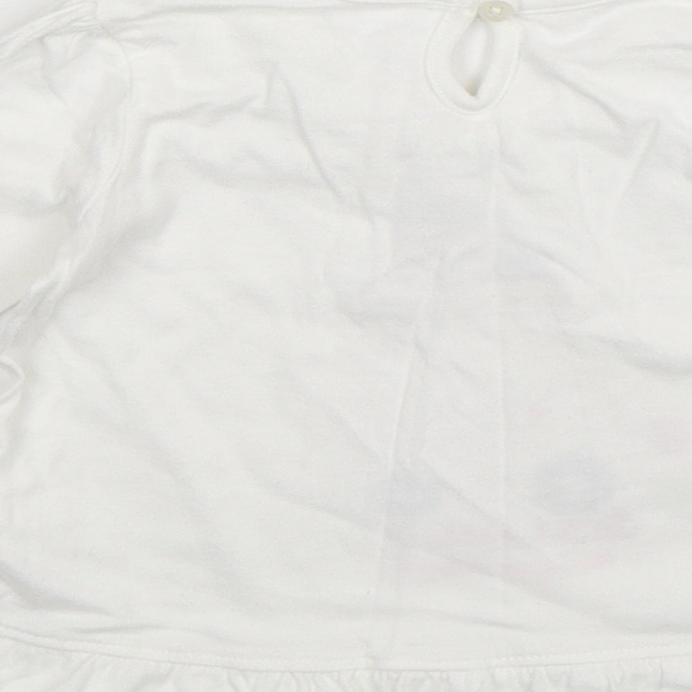 Brand and care label for George girls’ white t-shirt dress, size 12-18, months