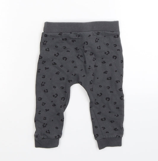 Disney Boys Grey Animal Print Jogger Trousers Size 9-12 Months
