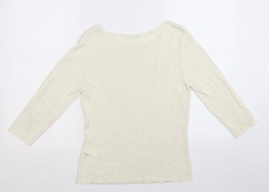 Marks and Spencer Womens White Knit Pullover Jumper Size 16