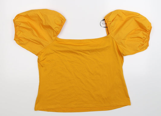 H&M Womens Yellow Basic T-Shirt Size XL