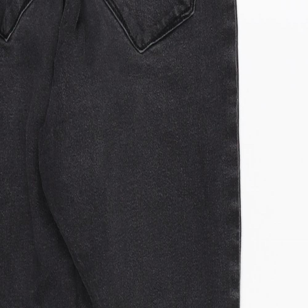 Brand and care label for Denim CO. women’s black denim skinny jeans, size UK 8, 25-inch leg