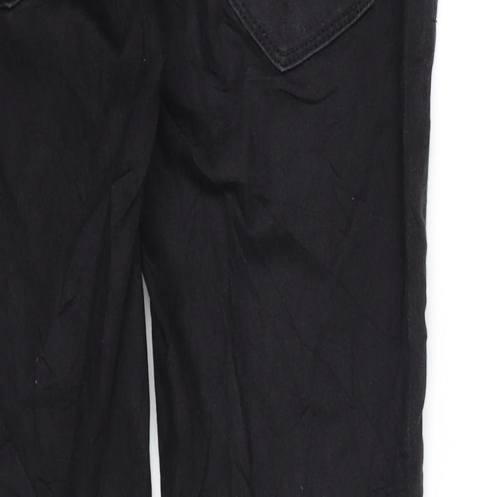 Brand and care label for Divided by H&M women’s black denim skinny jeans, size UK 10, 28-inch leg