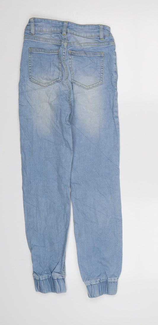 WOW Womens Blue Denim Tapered Jeans Size 3XS L24 in