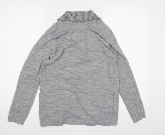 Preworn Womens Grey Knit Cardigan Jumper Size S