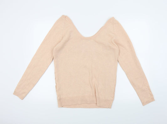 New Look Womens Pink Floral Pullover Jumper Size 16