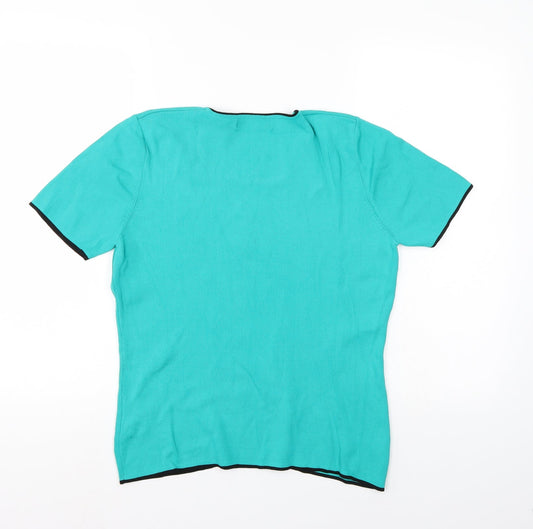 Just Elegance Womens Green Basic Blouse Size L