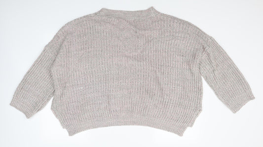 Brave Soul Womens Brown Knit Cardigan Jumper Size L