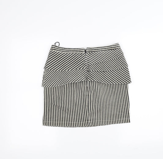 Apricot Womens White Striped A-Line Skirt Size S
