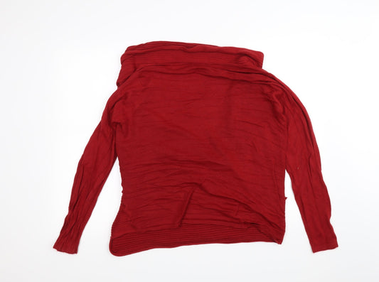 Fashion Essentials Womens Red Cardigan Jumper Size 12