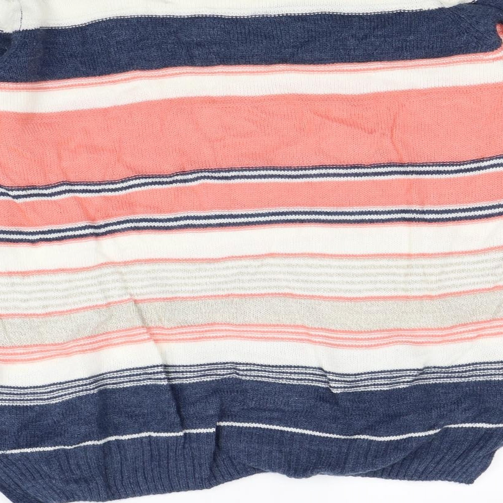 Brand and care label for Isle women’s multicoloured striped jumper, size L
