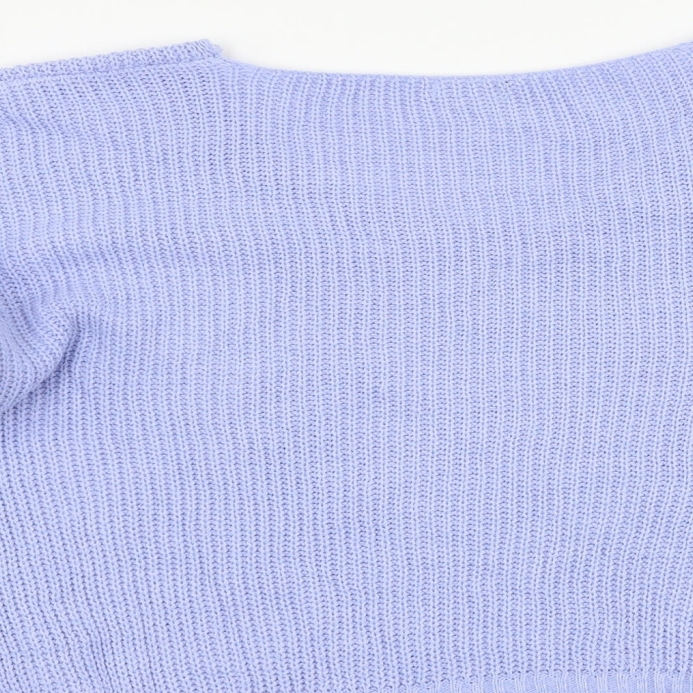Boohoo Womens Blue Striped Pullover Jumper Size S