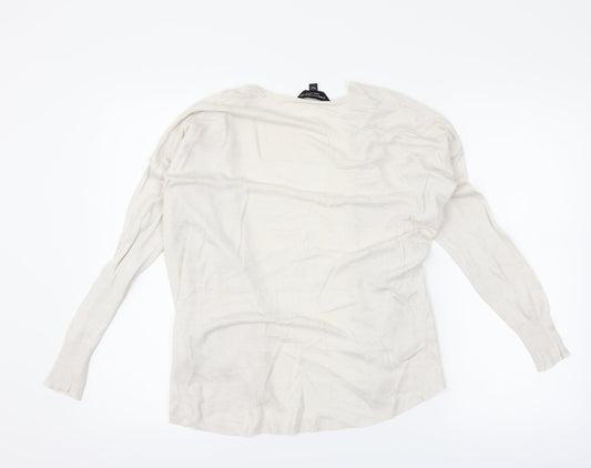 Dorothy Perkins Womens White Cardigan Jumper Size S