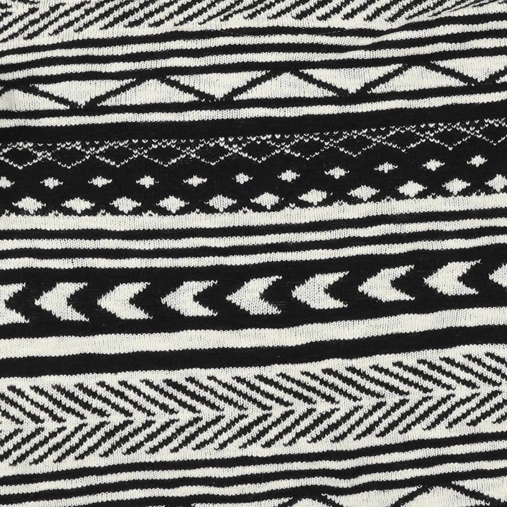 Brand and care label for Springfield women’s black geometric jumper, size L