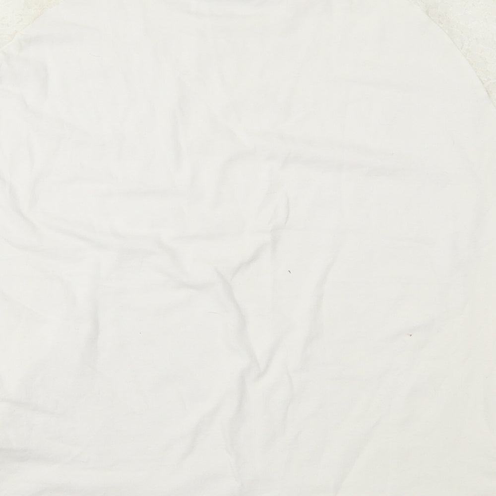 Be You Womens Ivory Jersey Basic T-Shirt Size 12