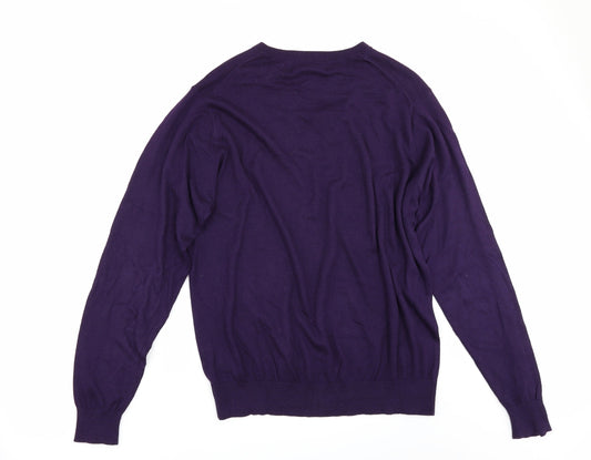 Marks and Spencer Mens Purple Pullover Jumper