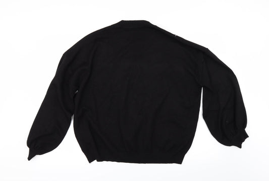QED London Womens Black Pullover Jumper Size L - RHINESTONE