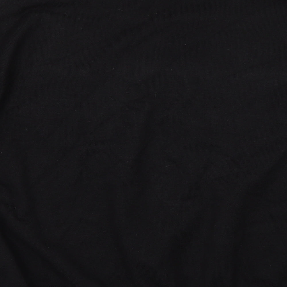 Brand and care label for QED London women’s black jumper, size L, - rhinestone