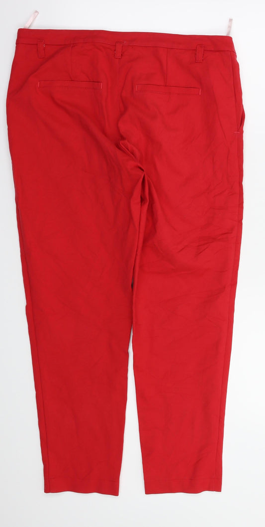 NOWATEX Womens Red Trousers Size 16 L27 in