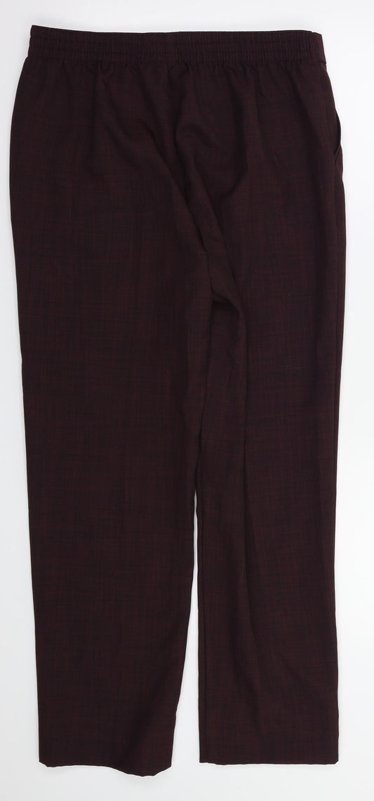 M&S Womens Red Trousers Size 12 L28 in - Stretch waistband