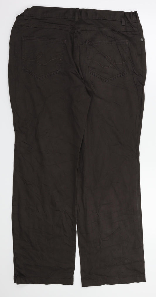 strawuss Womens Brown Trousers Size 22 in L30 in