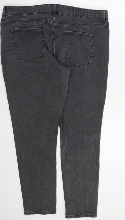 Red Hearing Womens Grey Skinny Jeans Size 16 L28 in