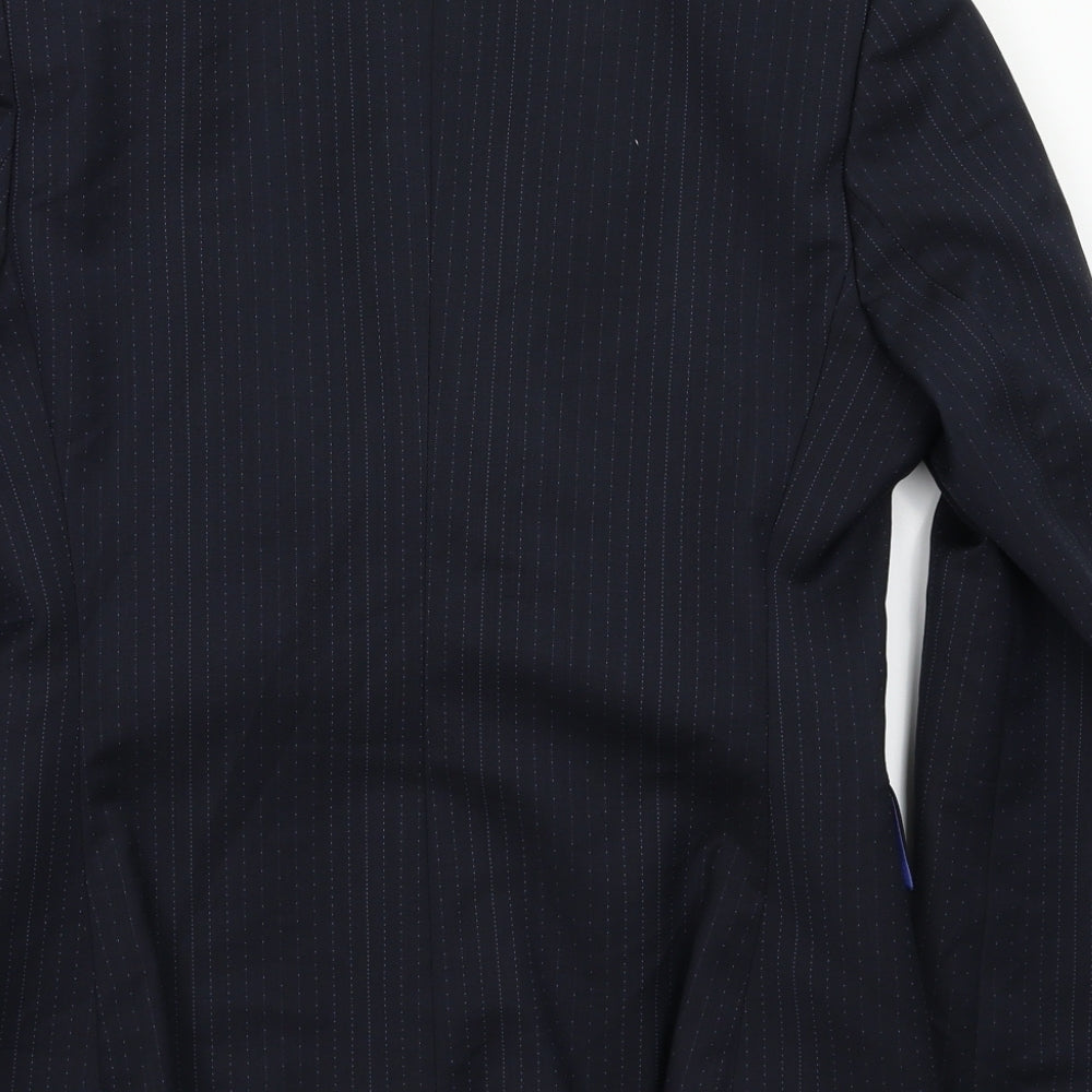 Brand and care label for Slater women’s blue jacket blazer, size UK 8
