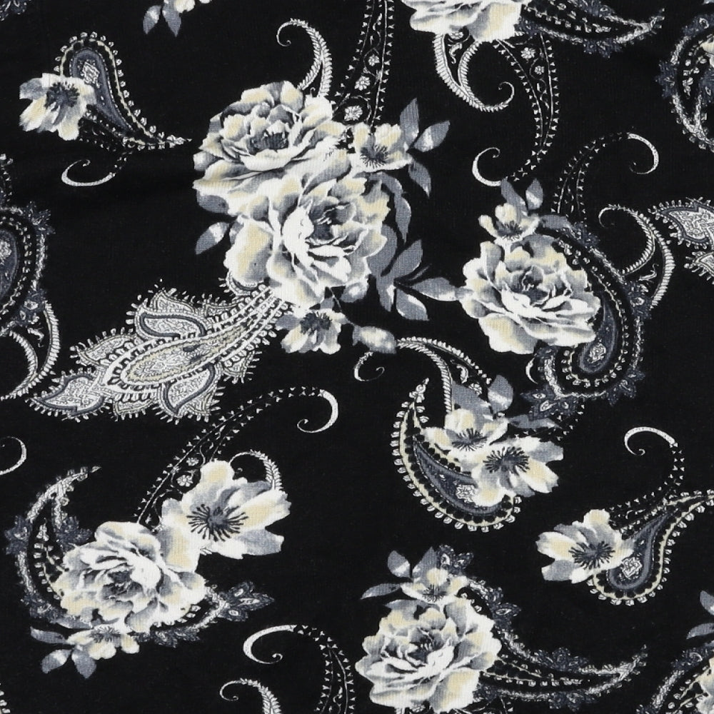 BM Womens Black Floral Cardigan Jumper Size M