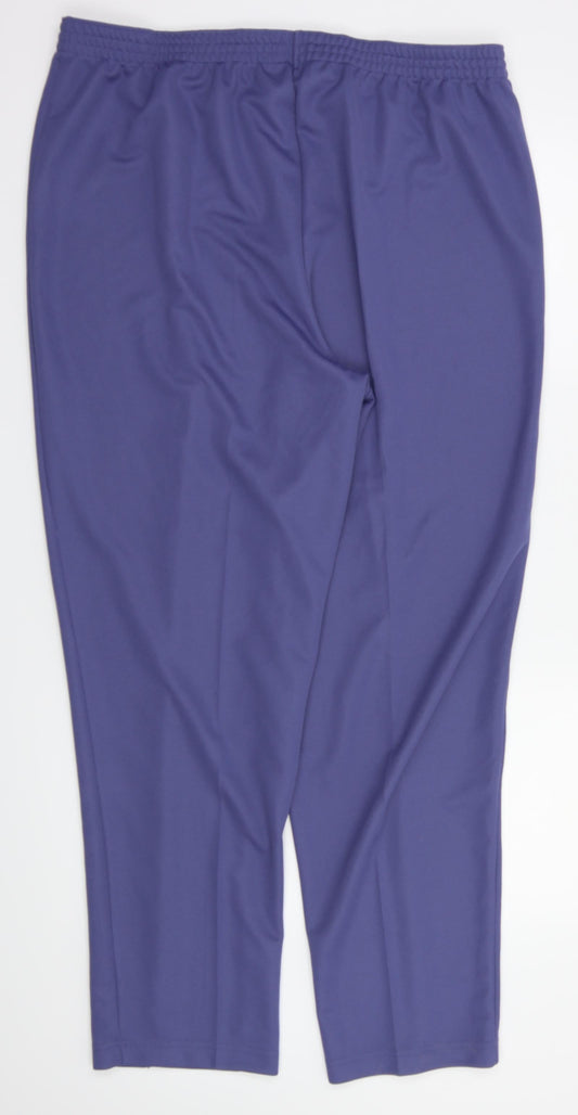 slimma Womens Purple Trousers Size 20 L30 in - Stretch waistband