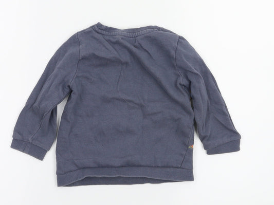pep&co Boys Grey Animal Print Pullover Jumper Size 18-24 Months