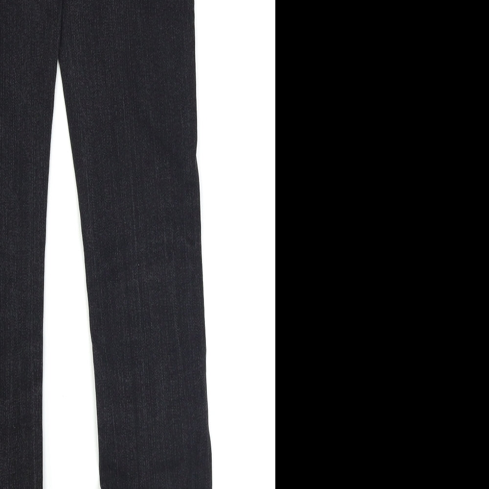 Brand and care label for Falmer Heritage women’s black denim skinny jeans, size UK 8, 29-inch leg