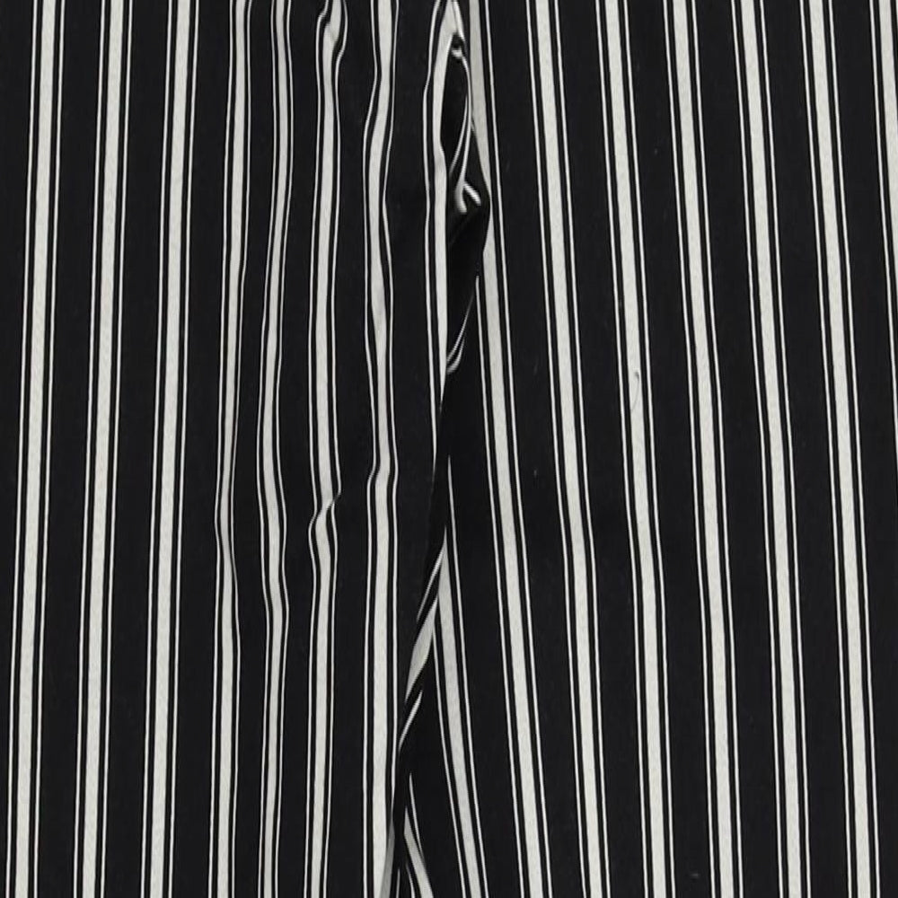 H&M Womens Black Striped Trousers Size 12 L25 in