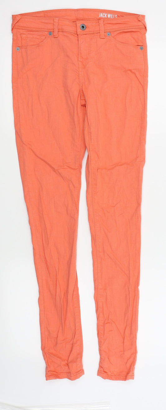 Jack Wills Womens Orange Skinny Jeans Size 26 in L32 in