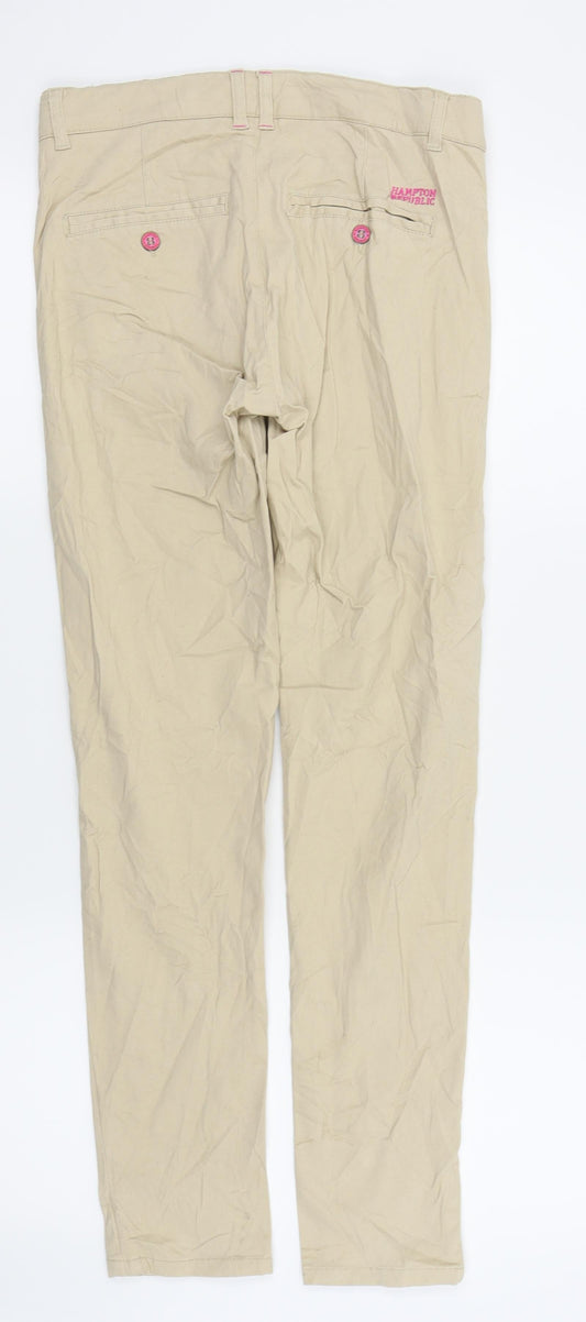 hamton republic Womens Beige Trousers Size 28 in L26 in