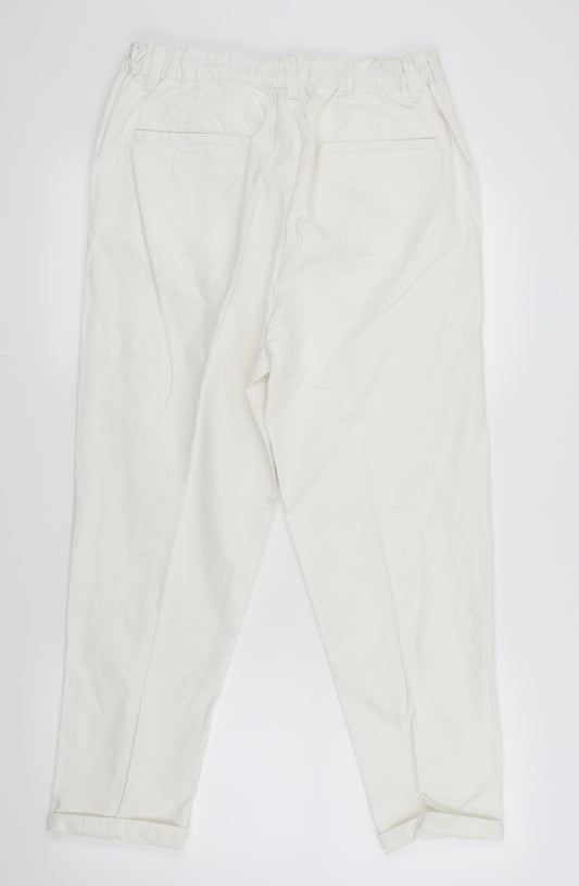 LABEL BE Womens White Trousers Size 12 L23 in