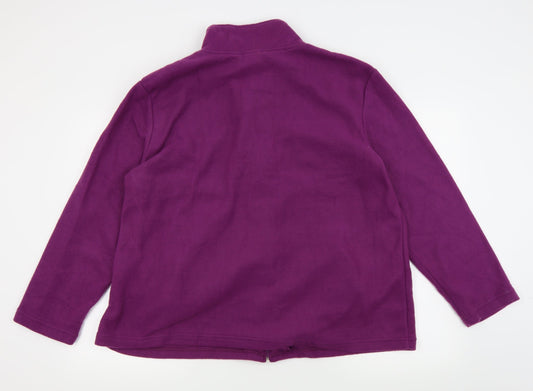 Anne De Lancay Womens Pink Floral Full Zip Jumper Size XL - Fleece