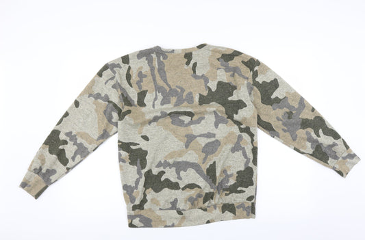 Select Mens Green Camouflage Pullover Sweatshirt Size S