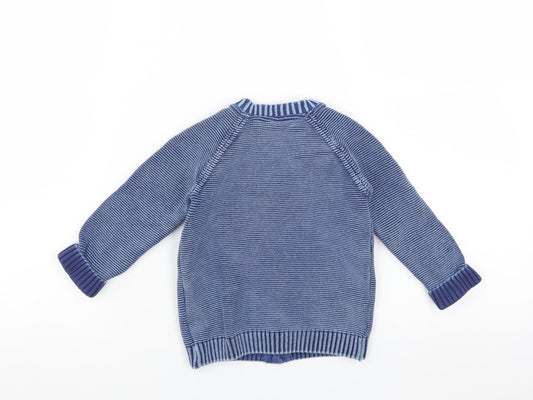F&F Boys Blue Cardigan Jumper Size 12-18 Months