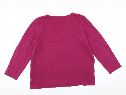 Bm Casual Womens Purple Pullover Jumper Size M