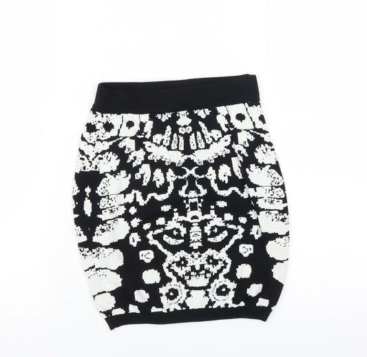 swede paris Womens Black Bandage Skirt Size S
