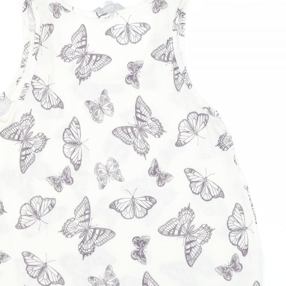 Brand and care label for Red Herring women’s white jumper, size UK 16, - butterflies