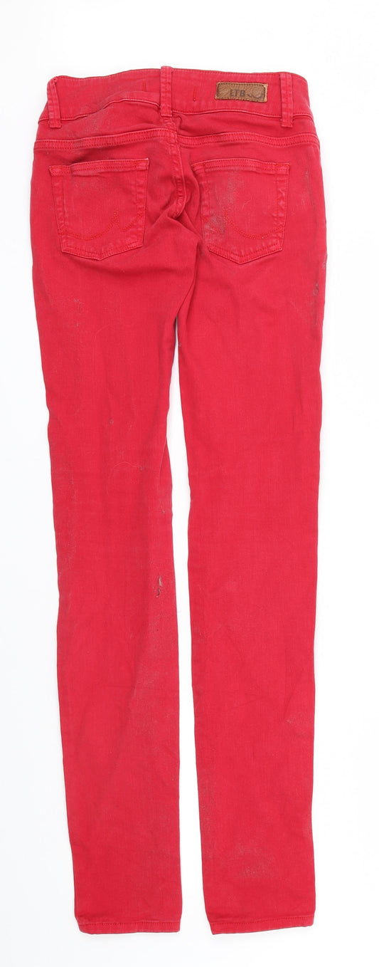 LBT Womens Red Skinny Jeans Size 24 L30 in