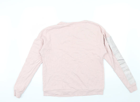 River Island Womens Pink Pullover Jumper Size XS - Rhinestone detail