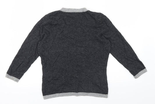 Precis Womens Grey Pullover Jumper Size S - pocket details on front