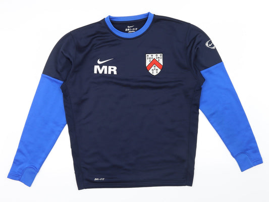 Dri-Fit Mens Blue Pullover Jumper Size M - Embroidered Badge