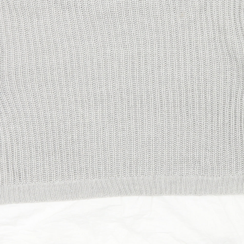 Brand and care label for H&M women’s grey jumper, size UK 12