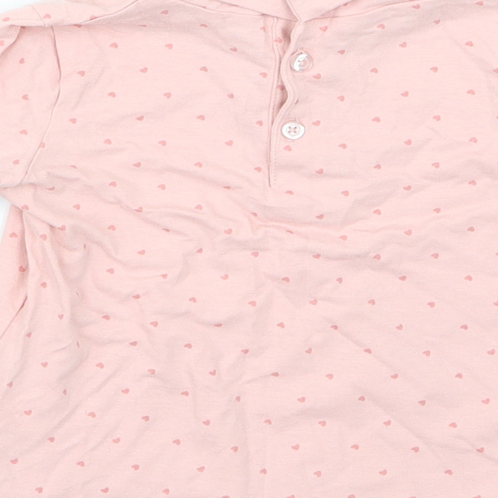 Brand and care label for Primark girls’ pink geometric basic t-shirt, size 18-24, months - heart print