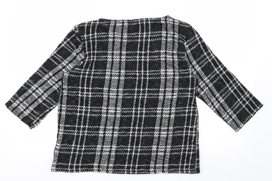 Peacocks Womens Black Check Knit Pullover Jumper Size 16