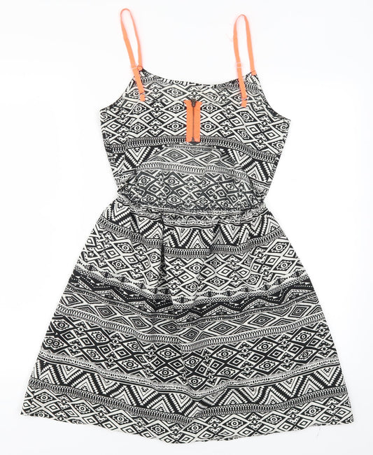 Atmosphere Womens Grey Geometric Skater Dress Size 8